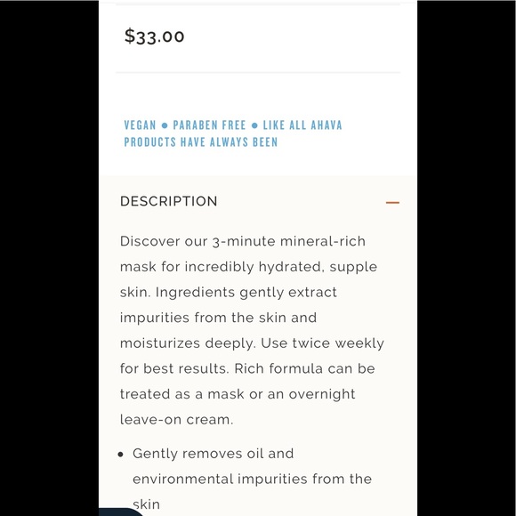 Host Pick 💕💕Ahava Hydration Cream Mask! Sealed! - Picture 2 of 6